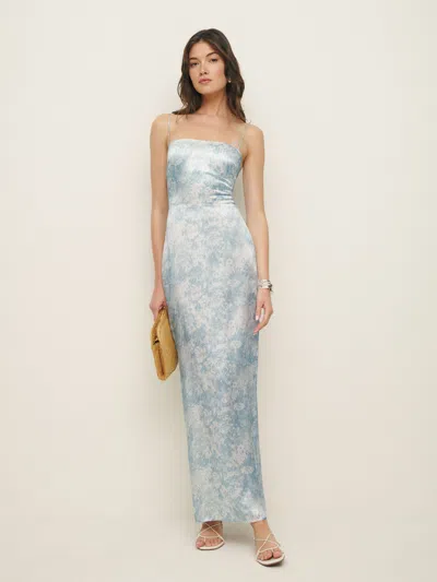 Reformation Frankie Silk Dress In Idyllic