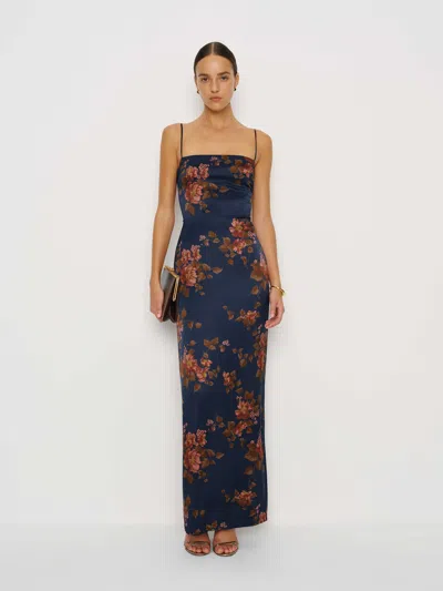 Reformation Frankie Silk Dress In Multi