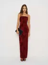 Reformation Frankie Silk Dress In Red