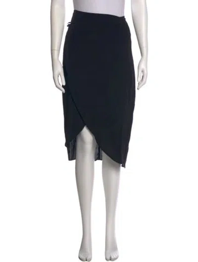 Pre-owned Reformation Fringe Trim Accent Midi Length Skirt In Black