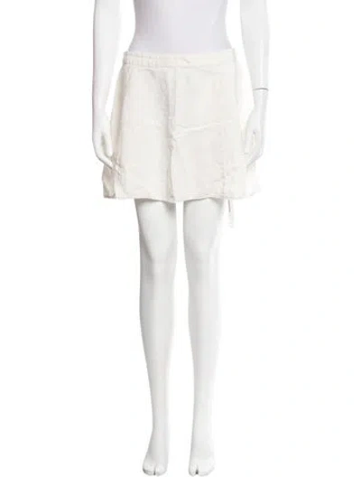 Pre-owned Reformation Fringe Trim Accent Mini Skirt In Neutrals