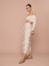 Reformation Gabriella Skirt In Ivory Floral Appliqu