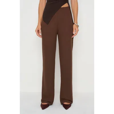 Reformation Gale Bias Cut High Waist Pants In Brown