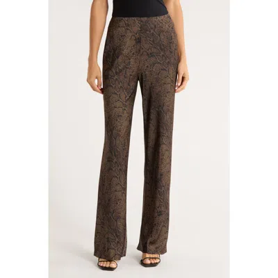 Reformation Gale High Waist Satin Pants In Brown