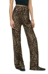 Reformation Petites Gale Satin Mid Rise Bias Pant In Leo