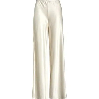 Reformation Gale High Waist Satin Pants In White