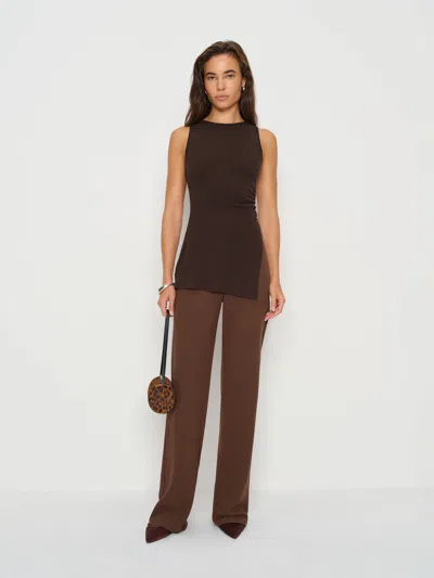 Reformation Gale Mid Rise Bias Pant In Brown