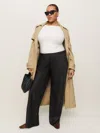 Reformation Gale Satin Mid Rise Bias Pant Es In Black