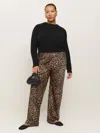 Reformation Gale Satin Mid Rise Bias Pant Es In Leo