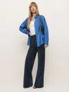 Reformation Gale Satin Mid Rise Bias Pant In Midnight