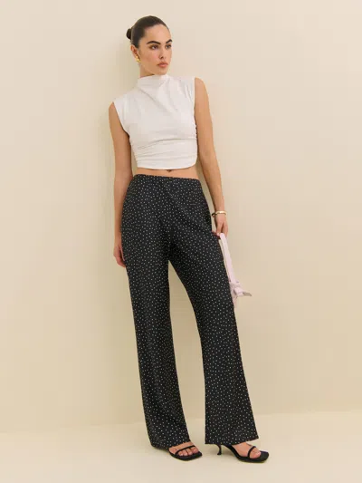 Reformation Gale Satin Mid Rise Bias Pant In Selene