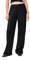 Reformation Gale Straight-leg Satin Trousers In Black