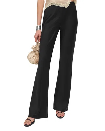 Reformation Gale Satin Mid Rise Bias Pants In Black