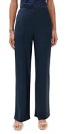 Reformation Gale Satin Mid Rise Bias Pants Midnight In Blue