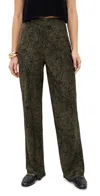 Reformation Gale Satin Mid Rise Bias Pants Venom In Green