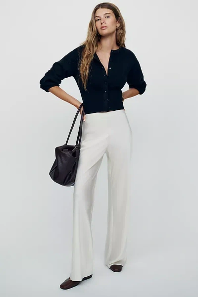 Reformation Gale Satin Mid-rise Bias Pants In Brown