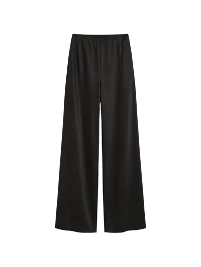 Reformation Gale Satin Trousers In Black