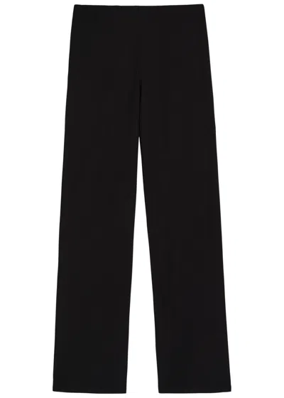 Reformation Gale Straight-leg Crepe Trousers In Black