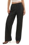 Reformation Gale Straight Leg Satin Pants In Black