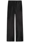 Reformation Gale Straight-leg Satin Trousers In Black