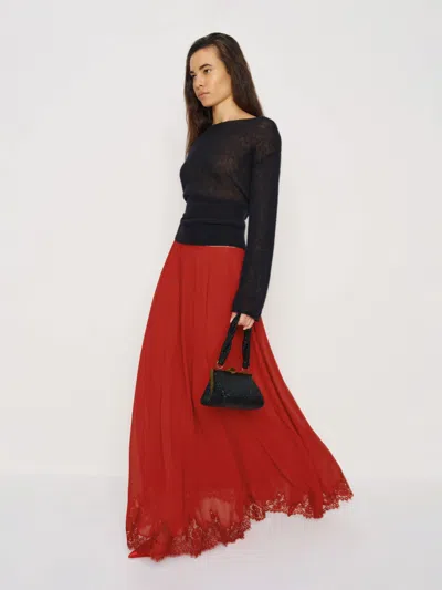 Reformation Gemma Skirt Red 12 In White