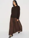 Reformation Gemma Skirt Sheer Brown 12 In Brown