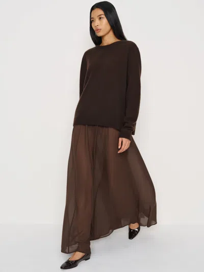Reformation Gemma Skirt Sheer Brown 12
