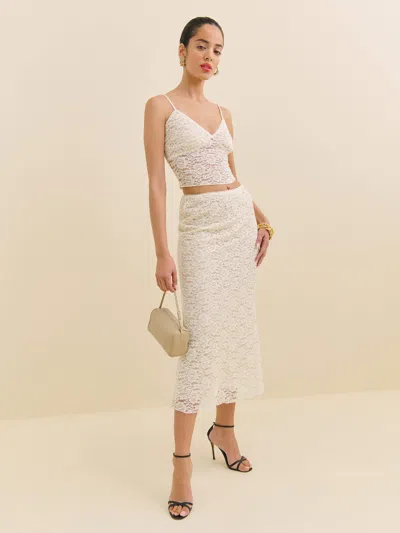 Reformation Geneva Knit Two Piece In Ivory