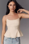 Reformation Genevieve Cotton Peplum Camisole In White
