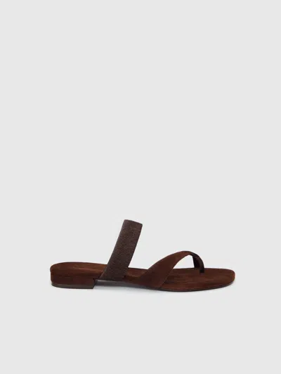 Reformation Genine Flat Sandal Brown 10.5