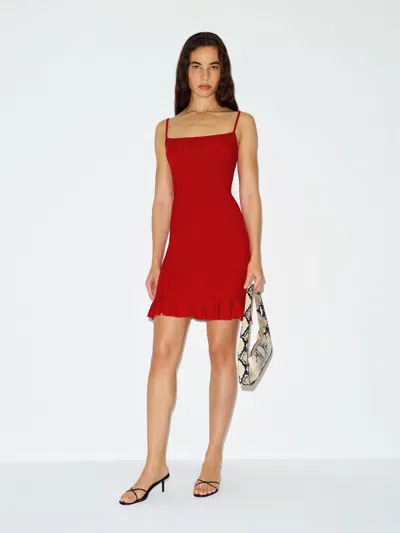Reformation Georgina Knit Dress Red Small