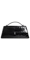 Reformation Gia Shoulder Bag In Black Croc