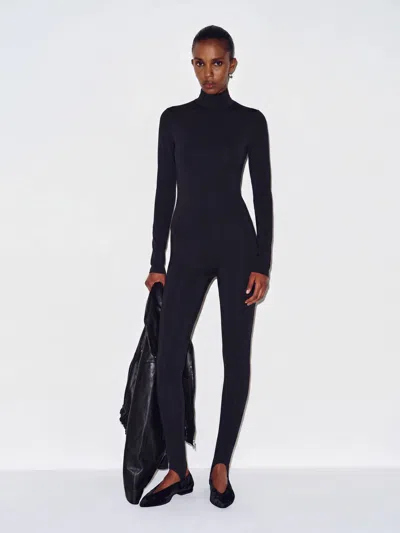 Reformation Gianna Legging Black Knit Large In Blue