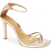 Reformation Gilda Platform Ankle Strap Sandal In Gold