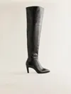 Reformation Giles Over The Knee Boot In Black Leather