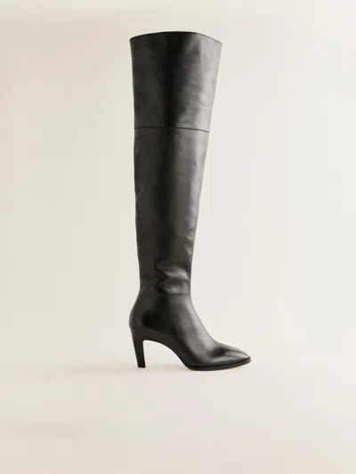 Reformation Giles Over The Knee Boot In Black Leather