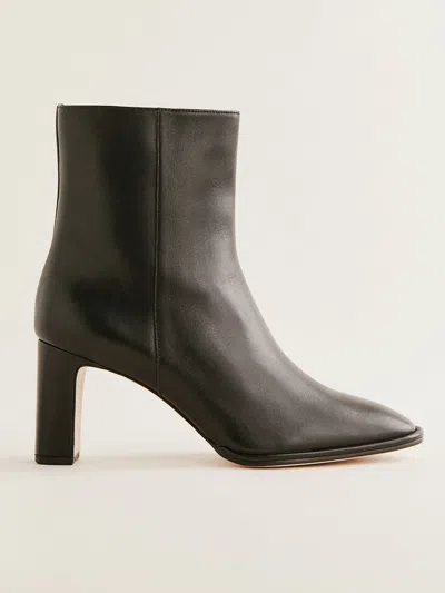 Reformation Gillian Ankle Boot In Black Leather