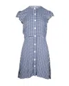 Reformation Gingham Print Mini Dress In Blue Viscose In Blue