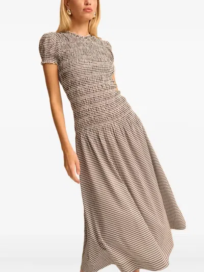 REFORMATION GINGHAM SMOCKED DRESS