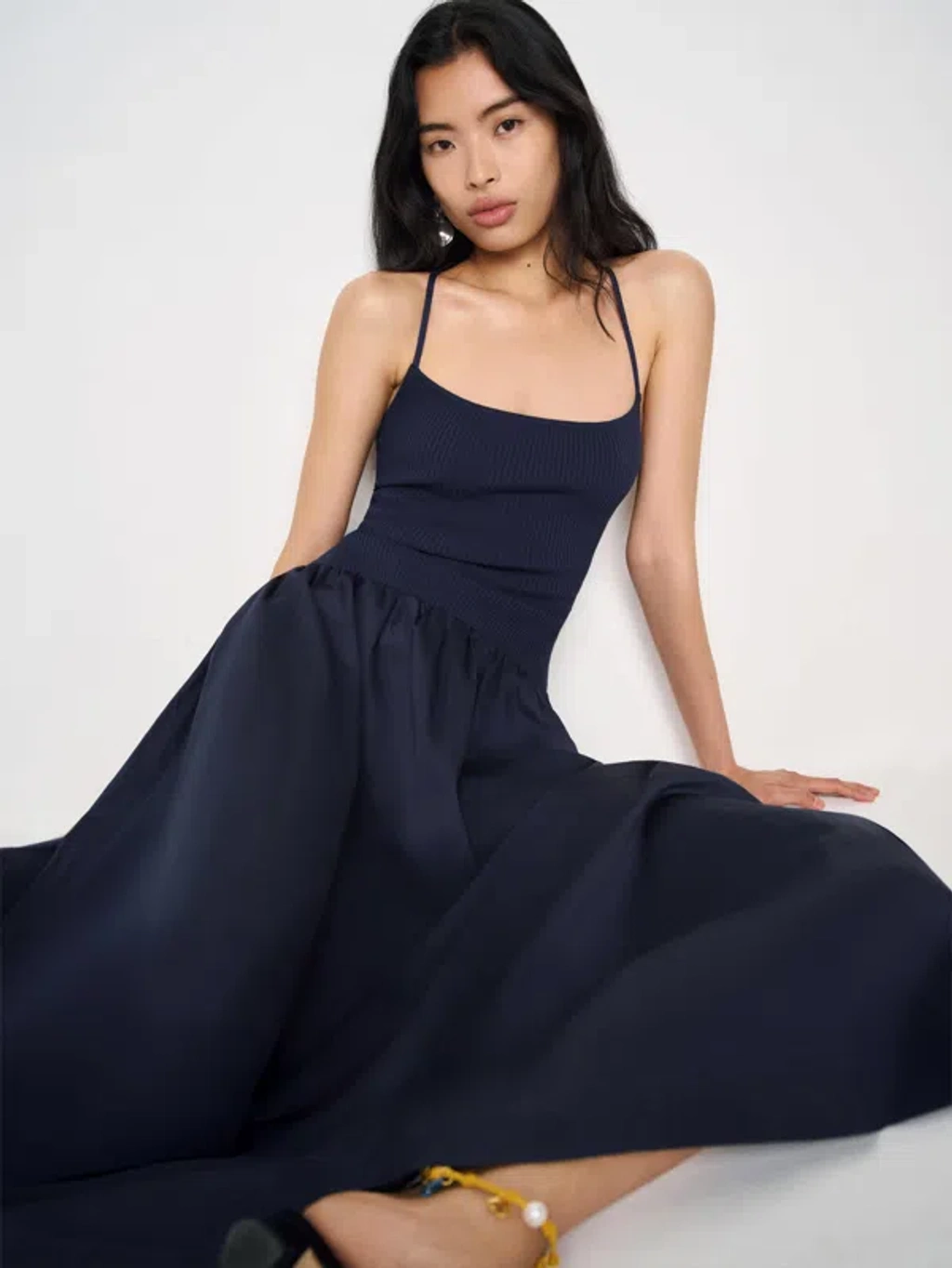 Reformation Ginny Cotton Sweater Dress In Blue | ModeSens