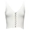 Reformation Giorgia Ribbed Shell Button Loops V Neck Tank Top In White