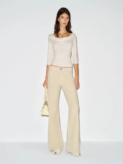 Reformation Giselle Knit Top Ivory Large In White