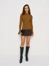 Reformation Giselle Turtleneck Sweater Brown Xl In Brown