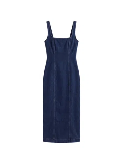 Reformation Gladys Denim Midi Dress In Blue
