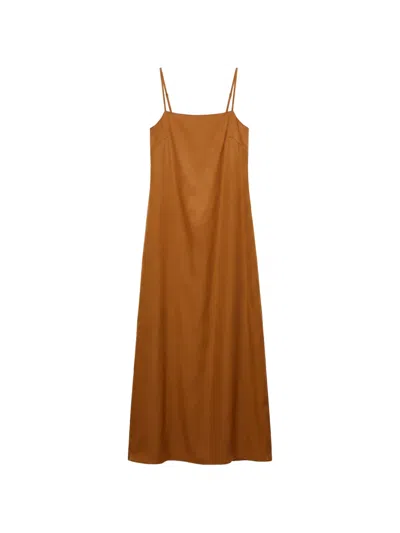 Reformation Glenna Silk Maxi Dress In 브라운