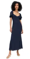 Reformation Gloria Dress Button In Blue