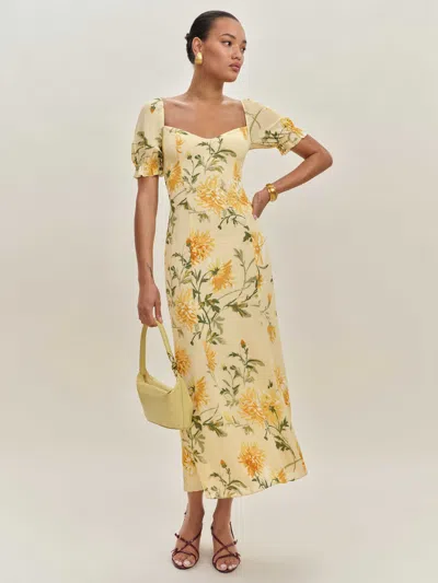 Reformation Gloria Dress In Jaune