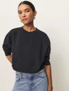 Reformation Grace Cropped Vintage Oversized Crewneck Sweatshirt In Black