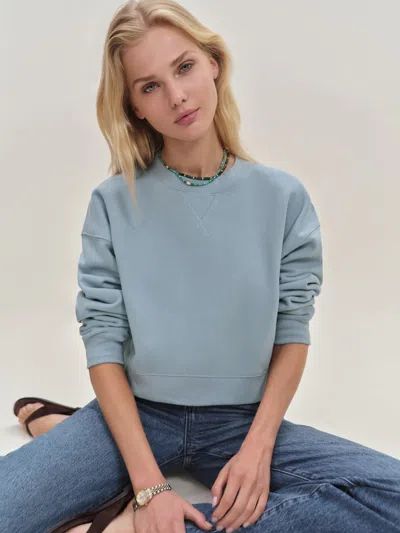 Reformation Grace Cropped Vintage Oversized Crewneck Sweatshirt In Teardrop