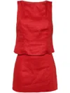 Reformation Grace Linen Skirt Suit In Red